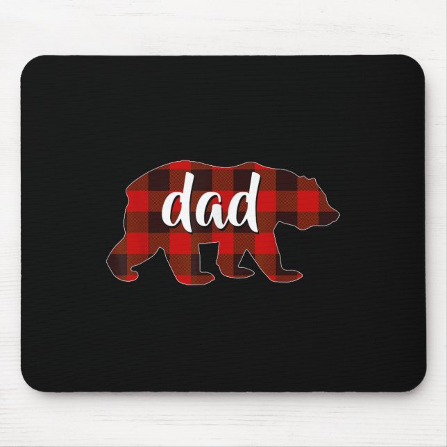 Red Plaid Dad Buffalo Matching Family Papa Pyjamas Mouse Pad (Front)