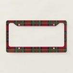 Red Plaid Design License Plate Frame at Zazzle