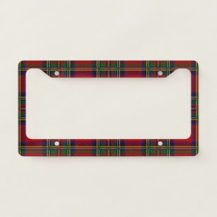 Red Plaid Design License Plate Frame