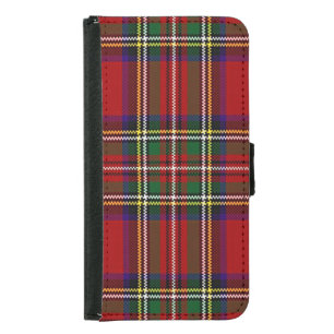 Red Plaid Design Wallet Case
