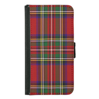 Red Plaid Design Wallet Case