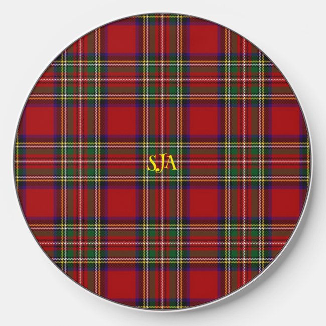 Red Plaid Design Wireless Charger