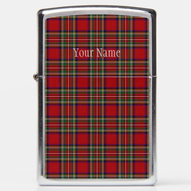 Red Plaid Design Zippo Lighter (Front)