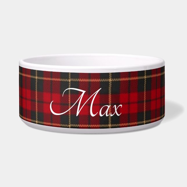 Red Plaid Dog Bowl (Front)