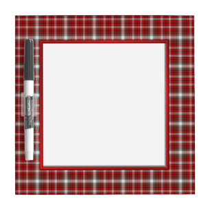 Red Plaid Dry Erase Board with Pen