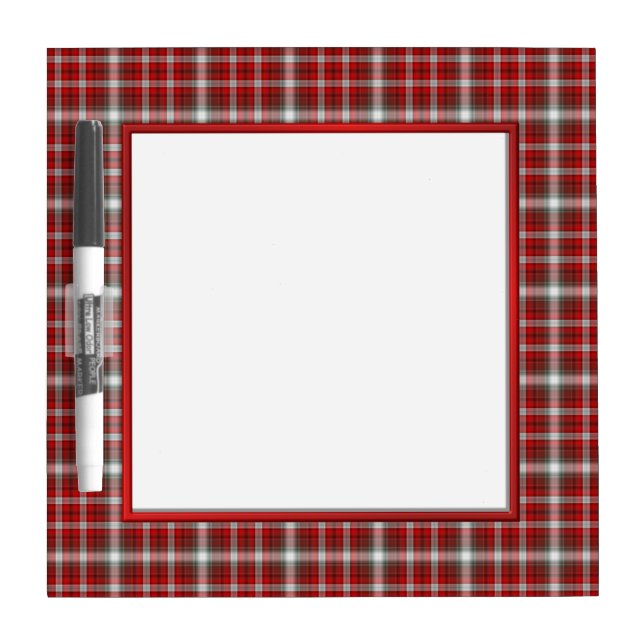 Red Plaid Dry Erase Board with Pen (Front)