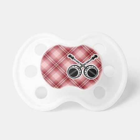 Red Plaid Dueling Banjos Pacifier