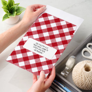 Red Plaid Envelope Mailers Personalized