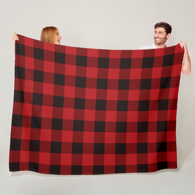 Red Plaid Fleece Blanket (In Situ)