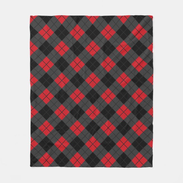 Red Plaid Fleece Blanket (Front)