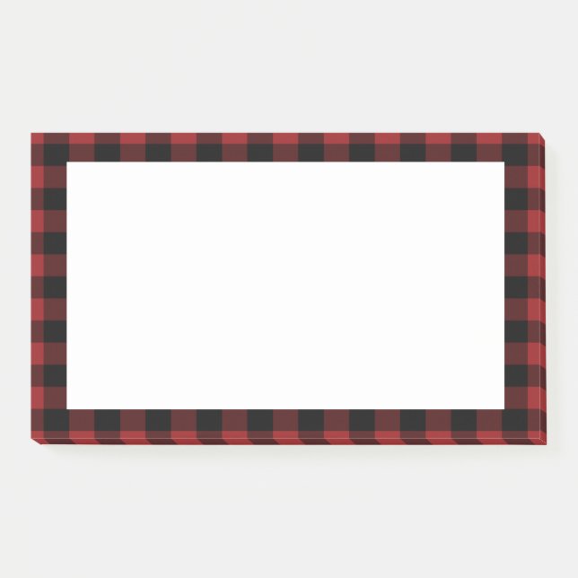 Red Plaid Framed Post-it® Notes (Front)