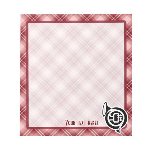 Red Plaid French Horn Notepad