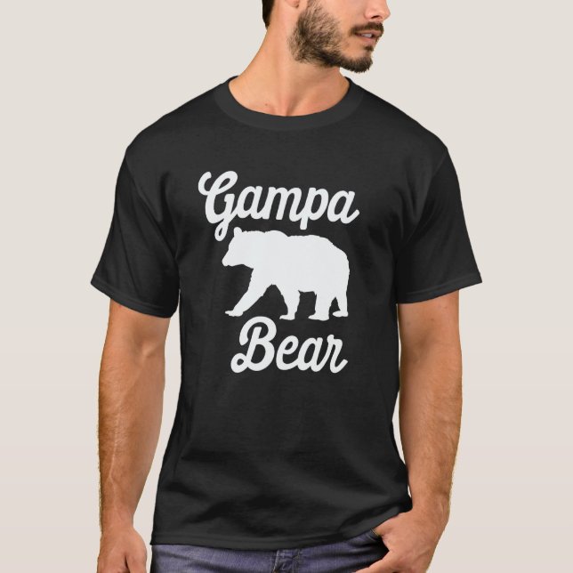 Red Plaid Gampa Bear Matching Buffalo Family Pajam T-Shirt (Front)