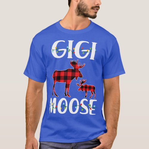 Red Plaid Gigi Moose Matching Family Pajama Christ T_Shirt