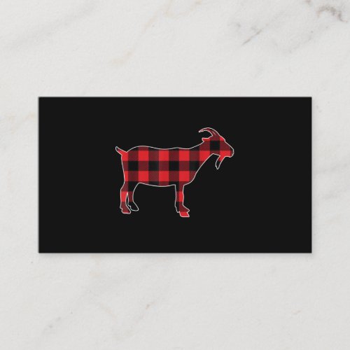 Red Plaid Goat Santa Christmas Business Card