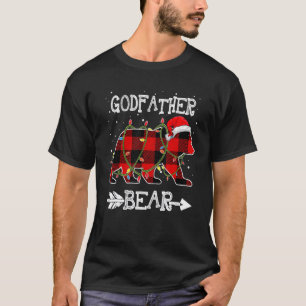 Red Plaid Godfather Bear Christmas Santa Family Ma T-Shirt