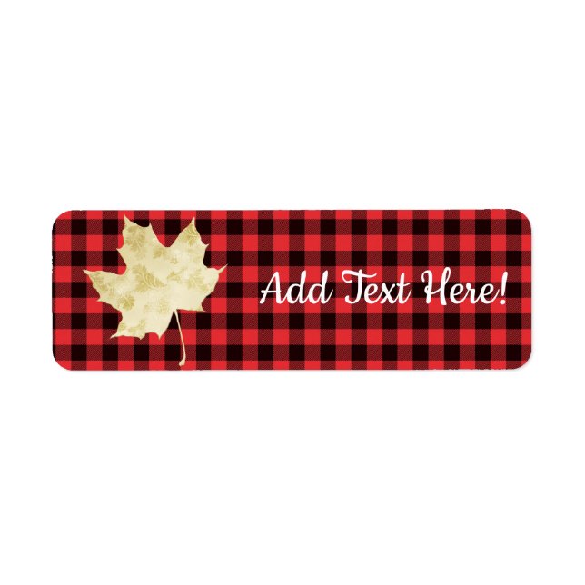 Red Plaid Gold Maple Leaf Label (Front)