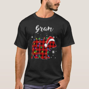 Red Plaid Gram Bear Matching Family Christmas Paja T-Shirt