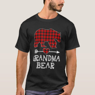 Red Plaid Grandma Bear Matching Pajama Family T-Shirt