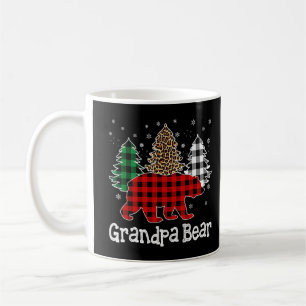 Red Plaid Grandpa Bear Bear Christmas Tree Leopard Coffee Mug
