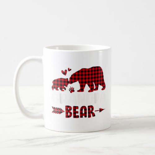 Red Plaid Grandpa Bear Matching Family Christmas   Coffee Mug