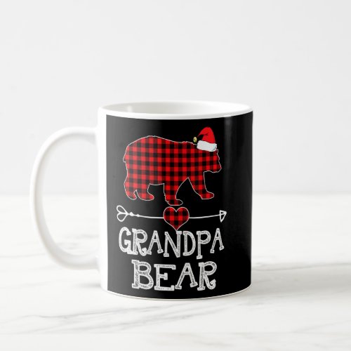 Red Plaid Grandpa Bear Matching Pajama Family  Coffee Mug