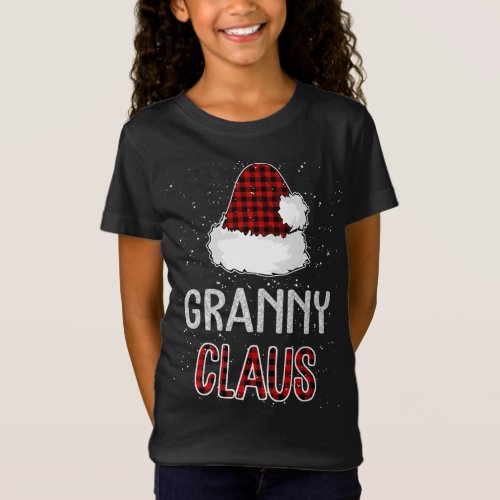 Red Plaid Granny Claus Matching Family Funny Chris T_Shirt