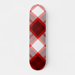 Red Plaid Graphic Skateboard