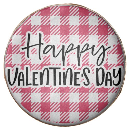 Red Plaid Happy Valentines Day Chocolate Covered Oreo