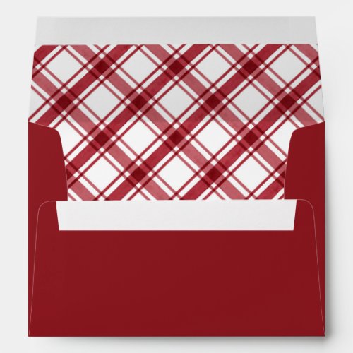 Red Plaid Holiday Envelope