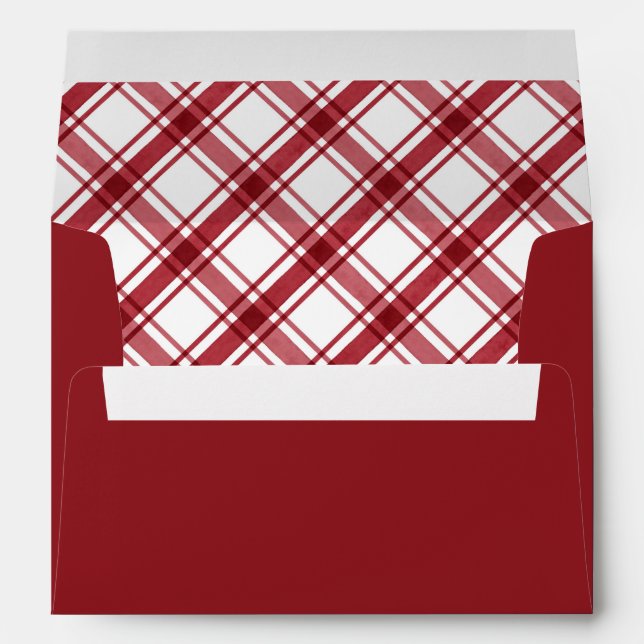 Red Plaid Holiday Envelope (Back (Bottom))