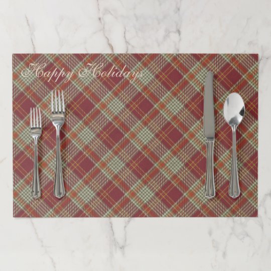 Red Plaid Holiday Paper Placemats