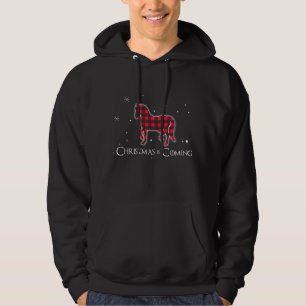 Red Plaid Horse Christmas Matching Buffalo Family Hoodie