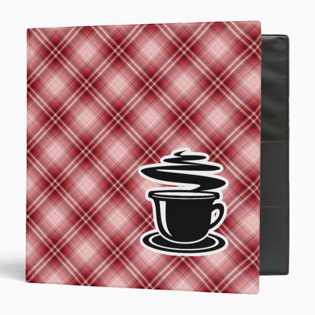 Red Plaid Hot Coffee 3 Ring Binder (Front/Inside)