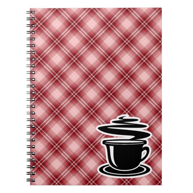 Red Plaid Hot Coffee Notebook (Front)