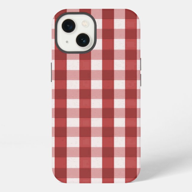 Red Plaid Iphone Case (Back)