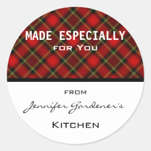 Red Plaid Jar Sticker