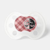 Red Plaid Justice Scales Pacifier (Front)