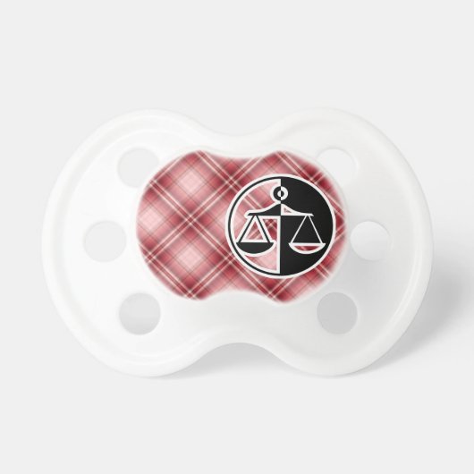 Red Plaid Justice Scales Pacifier (Front)