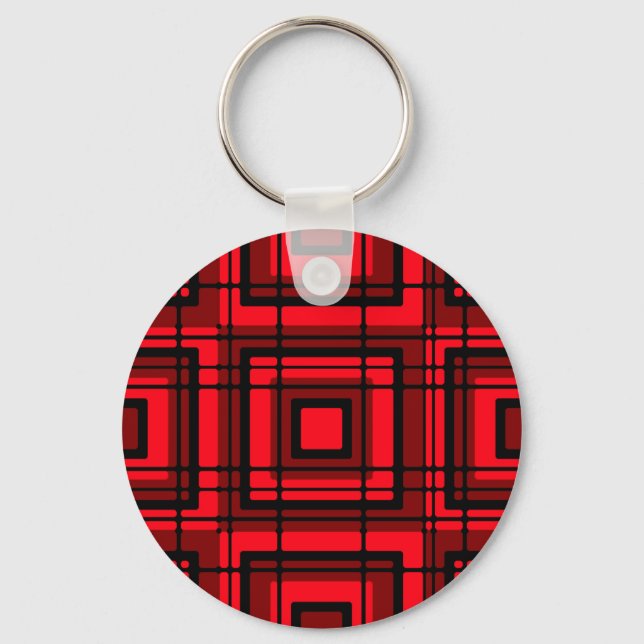 Red Plaid Keychain (Front)