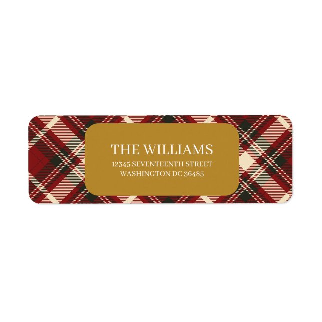 Red Plaid  Label (Front)