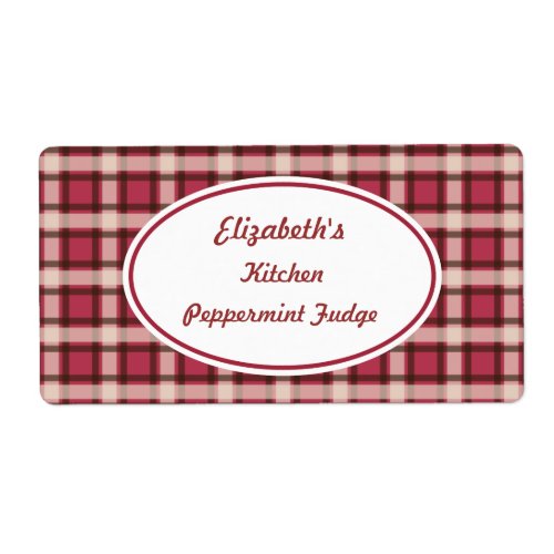 Red Plaid Labels