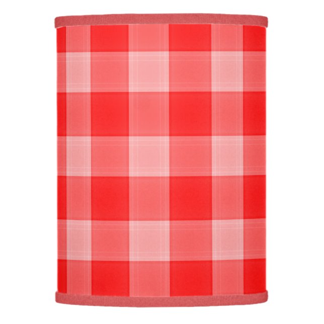 Red Plaid Lampshade Custom (Front)