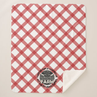 Red Plaid Let's Go Pet Grass Puppies Blanket