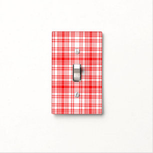 Red Plaid Light Switch Cover