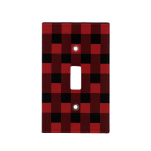 Red Plaid Light Switch Cover
