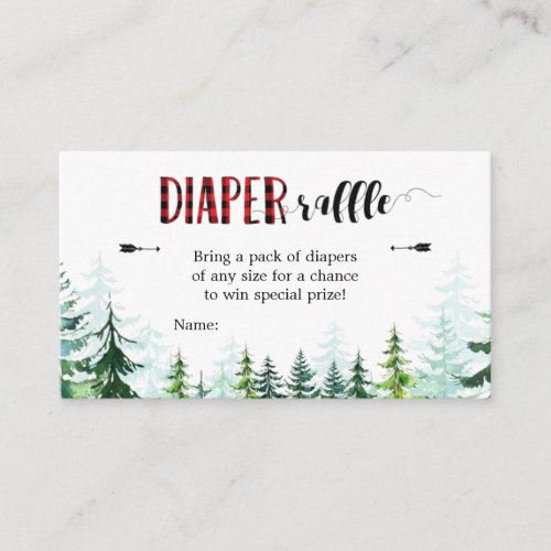 Red Plaid Lumberjack  _ Diaper Raffle Card