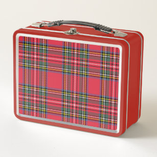 Squares Tartan Pattern Lunch Bag Insulated Lunch Box Plaid Lunch