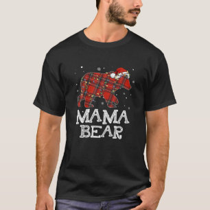 Red Plaid Mama Bear Buffalo Family Pajama Christma T-Shirt