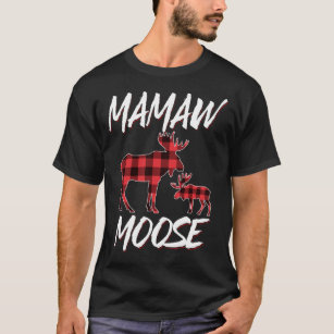 Red Plaid MAMAW Moose Matching Family Pajama Chris T-Shirt